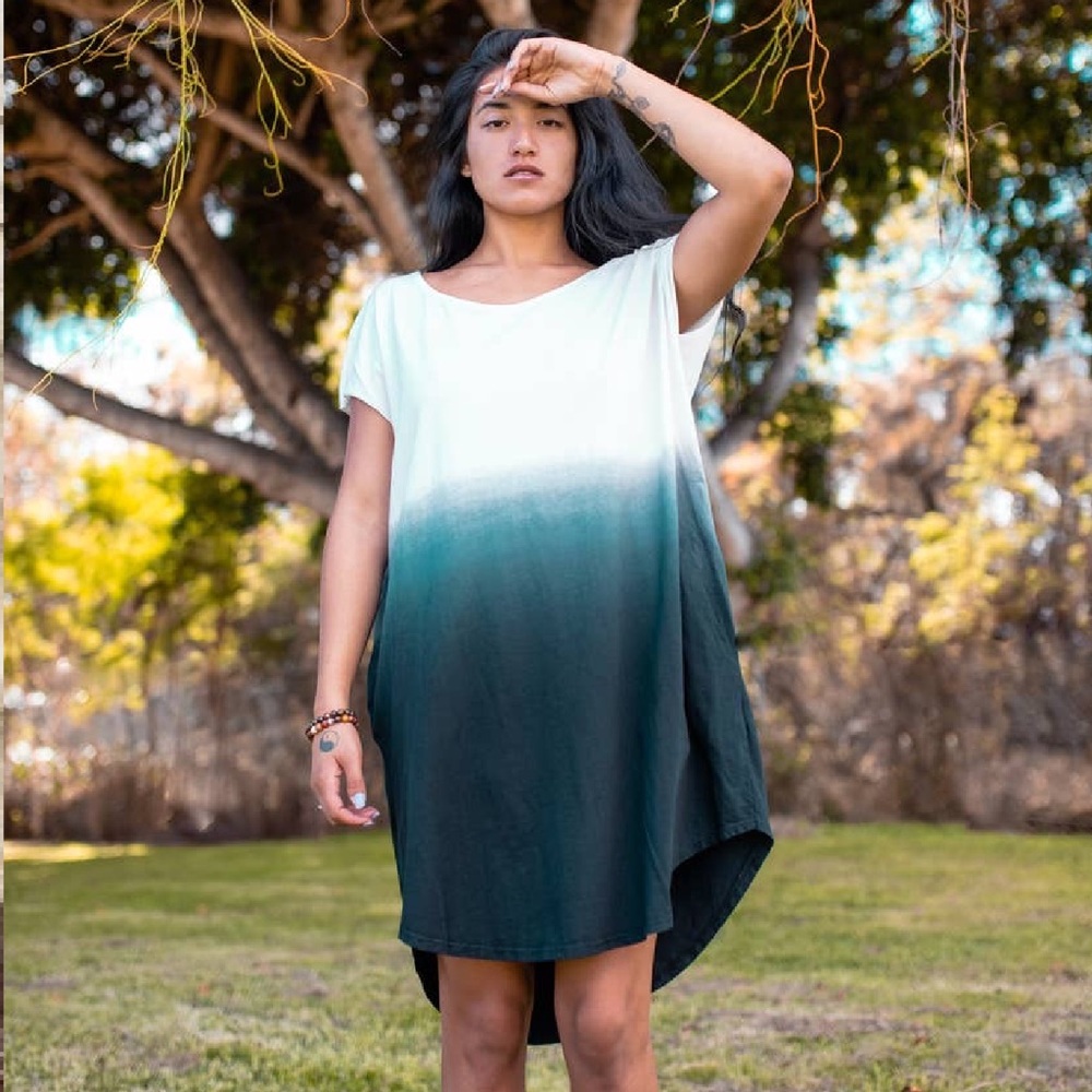 Ombré organic cotton t shirt dress